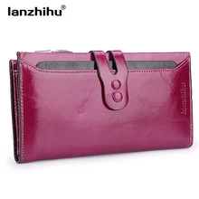 Women Genuine Leather Wallet High Quality Long Design Leather Purse Ladies Cowhide Card Case Female Phone Holder Women’s Clutch