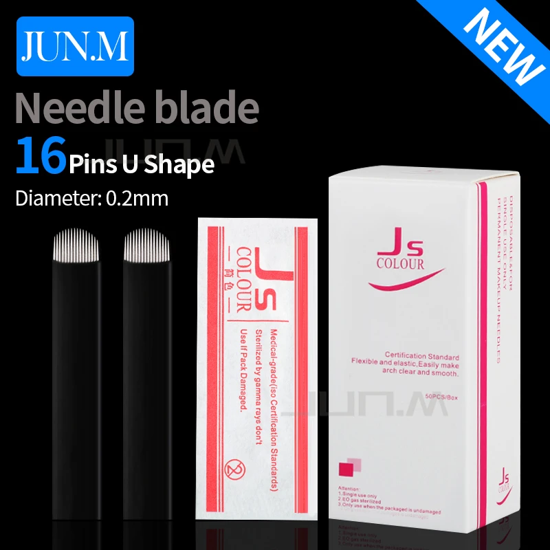 

500PCS 16 pin U-Shape Microblading Needle Eyebrow Makeup Manual Tattoo Blade For Permanent Embroidery Pen