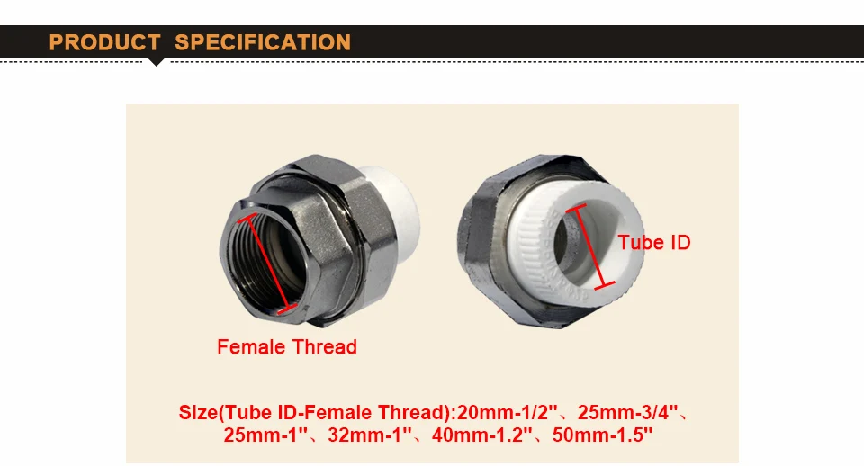 Воды PPR трубопроводной арматуры 20/25/32/40/50 мм водоснабжение Трубное соединение 1/2 ''3/4'' 1 соединитель соединения аксессуары для трубки штуцер соединения