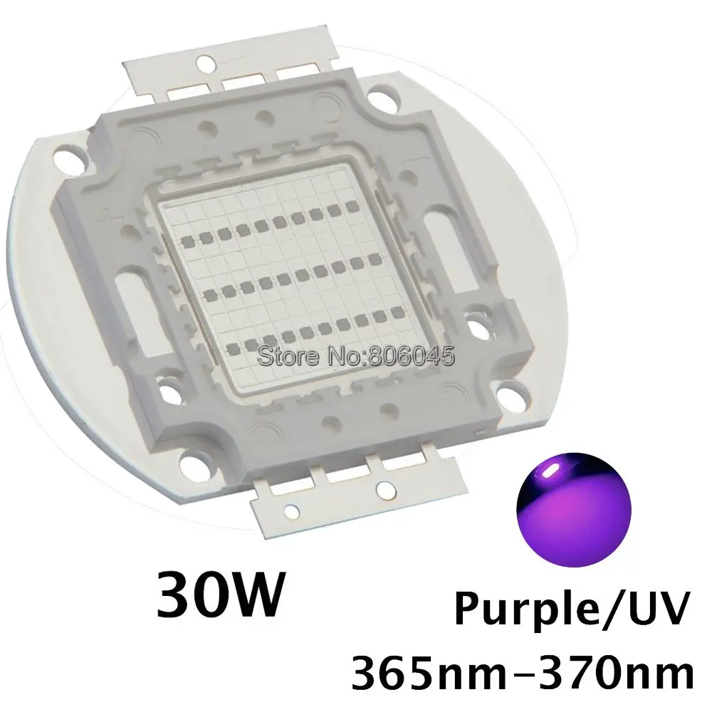 

30W UV Ultra Violet Purple High Power Light Chip 365nm-370NM,380nm-385nm,395nm-400nm,420nm-425nm LED Light Source EPILEDs 42Mil