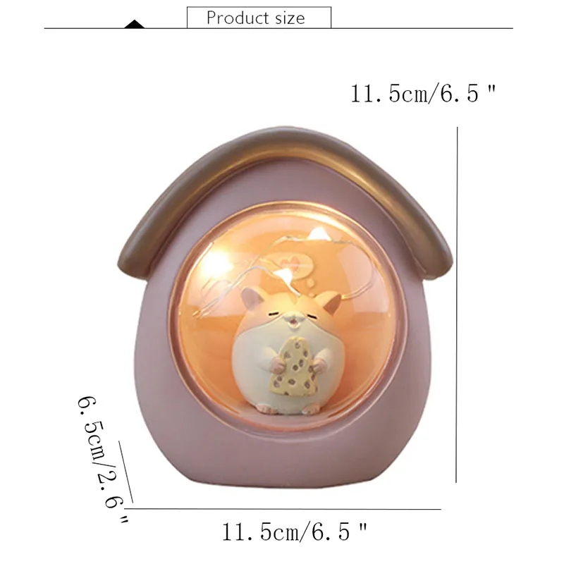 Креативный хомяк звезда декоративные светильники милый хомяк светодиодный светильник ночник ремесла интерьер для комнаты девушки Смола ремесла подарки на день рождения