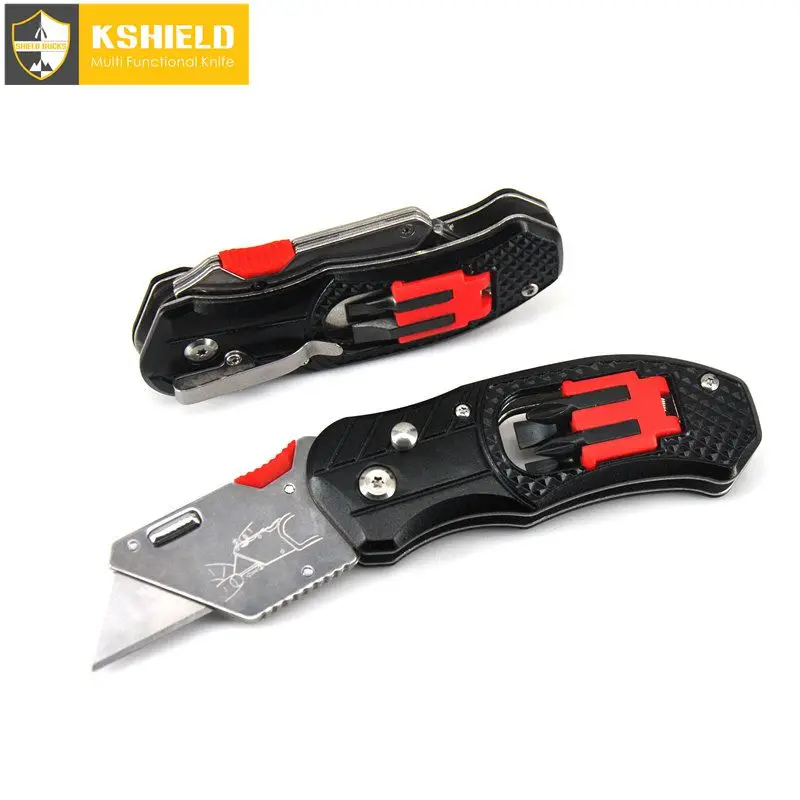 

KSHIELD Multitool Folding Knife Electrician Pipe Cutter Utility Knife EDC Cable Cutter Screwdriver Kit Bits Pocket Tool Knives