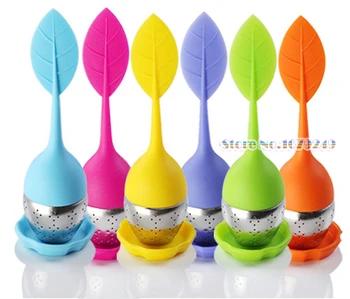 

Leaf-shaped tea leak Design Food Grade High Temperature Resistant Leaves Silicone Tea Bag Stainless Steel Tea Leak