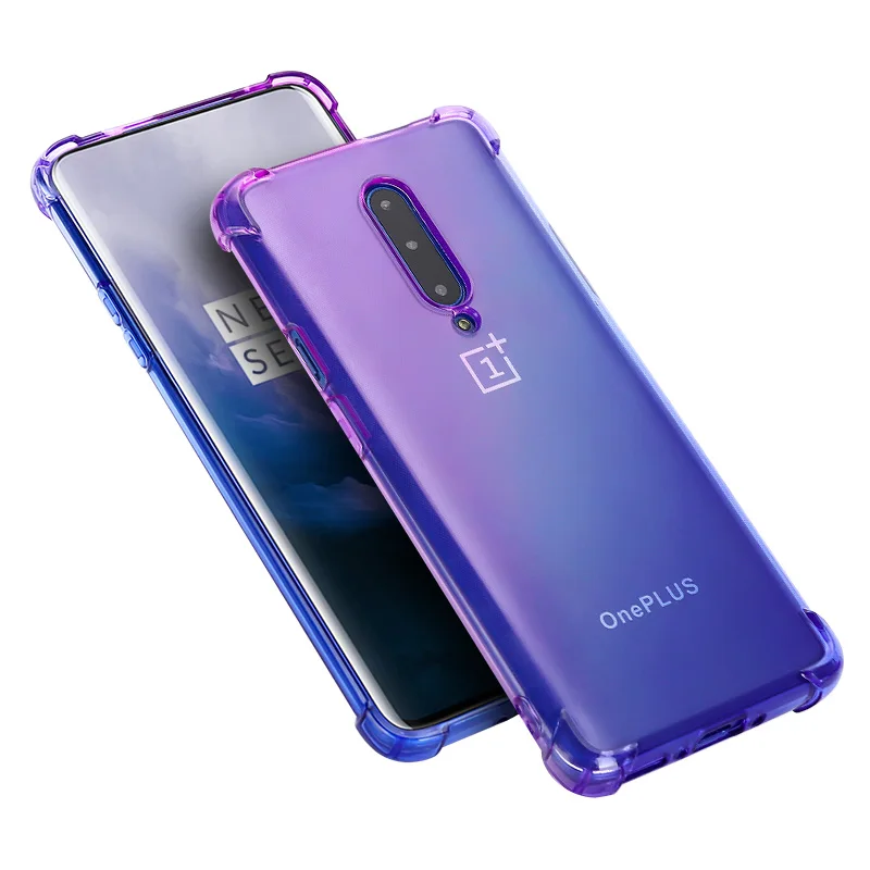 Чехол для oneplus 7, прозрачный, милый, градиентный, тонкий, TPU, чехол для телефона, усиленные углы, противоударный, защитный чехол для oneplus 7 pro