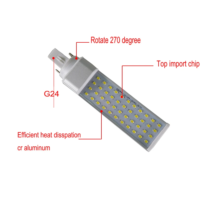 Компактная светодиодная лампочка G23 G24 E27 13 Вт 2 контактный CFL замена Светодиодная