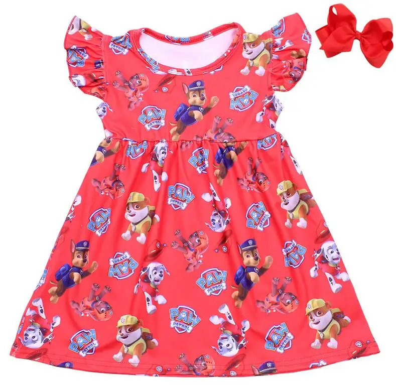 Г. Летнее платье для девочек детское платье с жемчужинами и рисунком для мальчиков и мальчиков одежда из шелка с бантом для маленьких девочек - Цвет: red