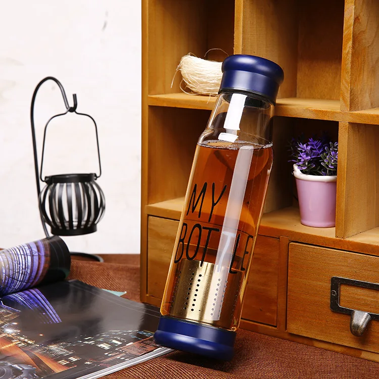 

560ML Men's Kettle Double Borosilicate Glass Tea Bottle Knight Special High-grade Teapot with Bottom Tea Compartment Lemon Cup
