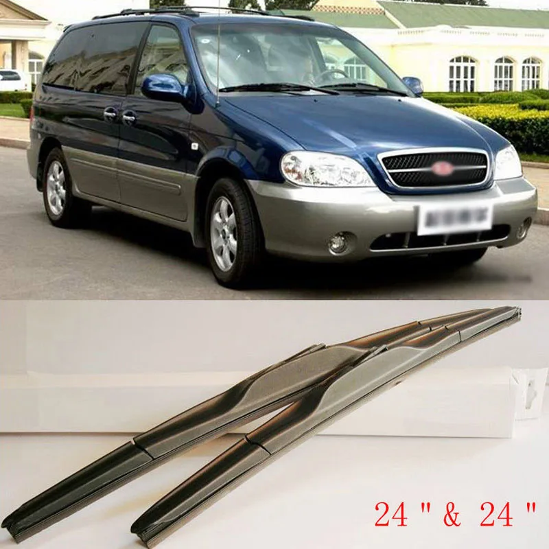 Aerodynamic Frameless Rubber Windshield Wipers Blades For U Hook Kia