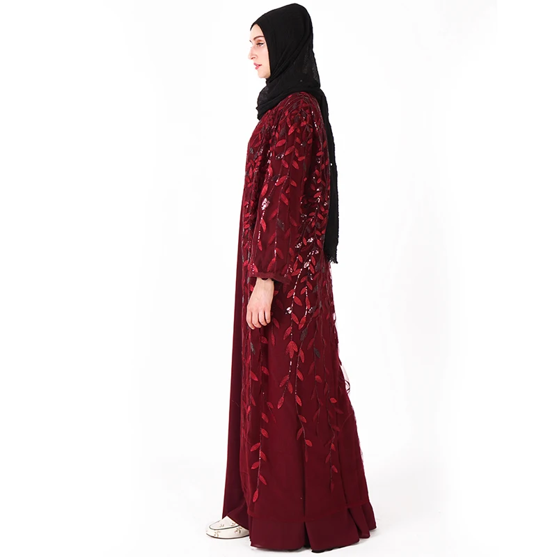Сетка блесток Кафтан Абая Турция Дубай кардиган хиджаб мусульманское платье Рамадан Абая для женщин Кафтан Marocain Исламская одежда