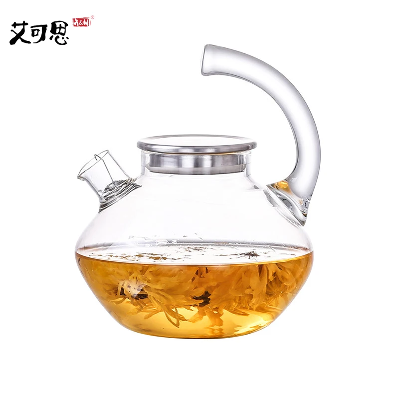 X&W Elephant Nose Water Kettle Tea Pot Creative Transparent Glass Water