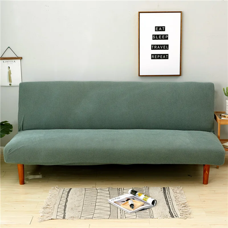 Cyan Color Universal Anti Dirty Black Armless Couch Sofa