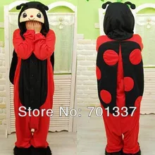 Мужские Женские Красные Жук Свободные Комбинезоны для взрослых в виде животных пижамы-комбинезоны пижамы R345 S/M/L/XL