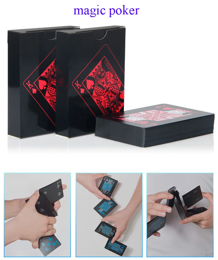 Durable PVC Waterproof Magic Playing Cards Poker Game Deck 54pcs Poker Set Board Game Plastic Magical Poker Card (4)
