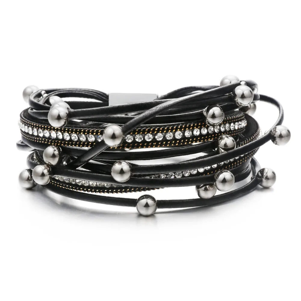 

2018 New Design Bohemian Women Fashion Bangle Charm Leather Bracelet For Men Ladies Wedding Engagement Jewelry Bracelets Gifts