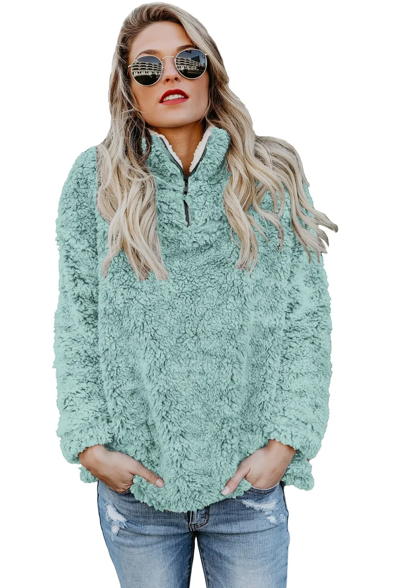 Light-Green-Zipper-Fleece-Pullover-Coat-LC85154-9-1