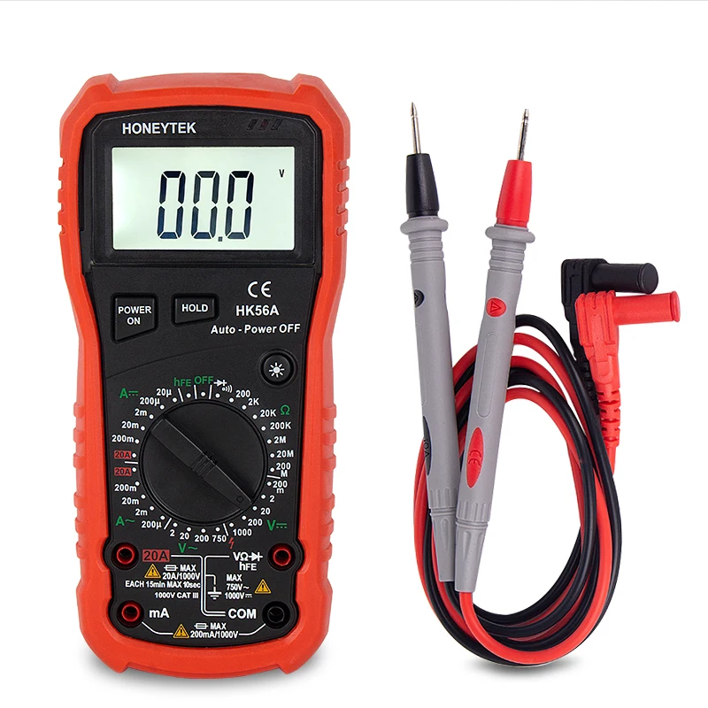 

Transistor Tester Multimeter Digital Professional DC/AC Voltmeter Indicator Electric Meter Ohmmeter Set Of Probes Multi Meter