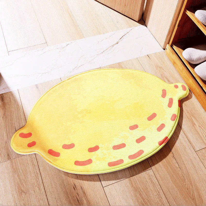 Irregular shape bathroom mat fruit lemon apple pineapple watermelon door mat