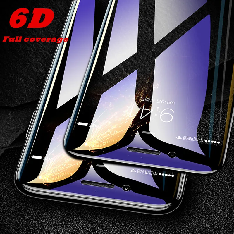 6D полное покрытие закаленное стекло для iphone 11 Pro 8 7 6 6S Plus X XS MAX iphone 7 8 x защита экрана защитное стекло на iphone 7