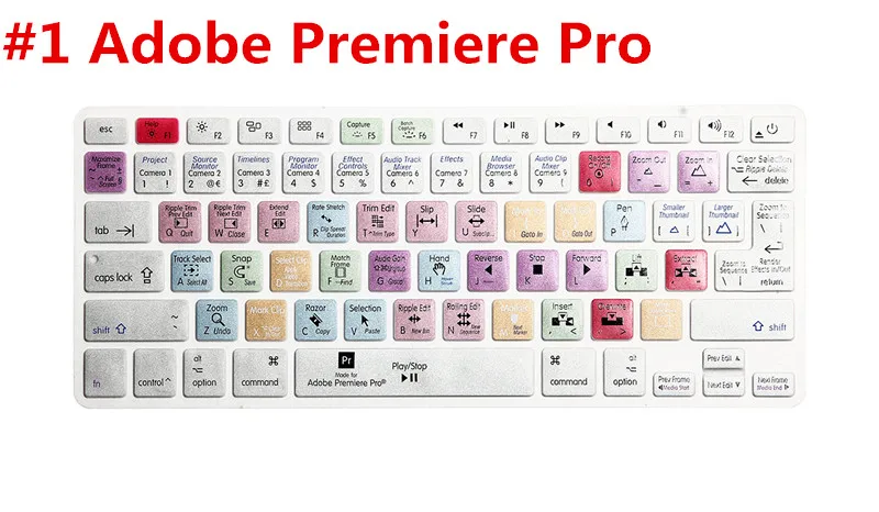 

US EU Universal version Adobe Premiere Pro Functional Silicone keyboard cover for Macbook Air Pro Retina 13 15 17 Film Skin