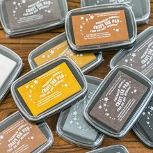 Xinaher 67*100mm retângulo cor pura almofada de tinta dourada tamanho grande esponja diy carimbo tinta almofada papelaria material escolar(China)