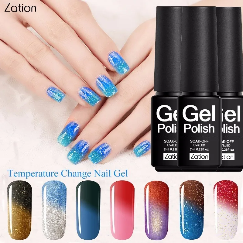 Зация Температура изменение Long Lasting Nail ногтей uv гель база thermo настроение Цвет