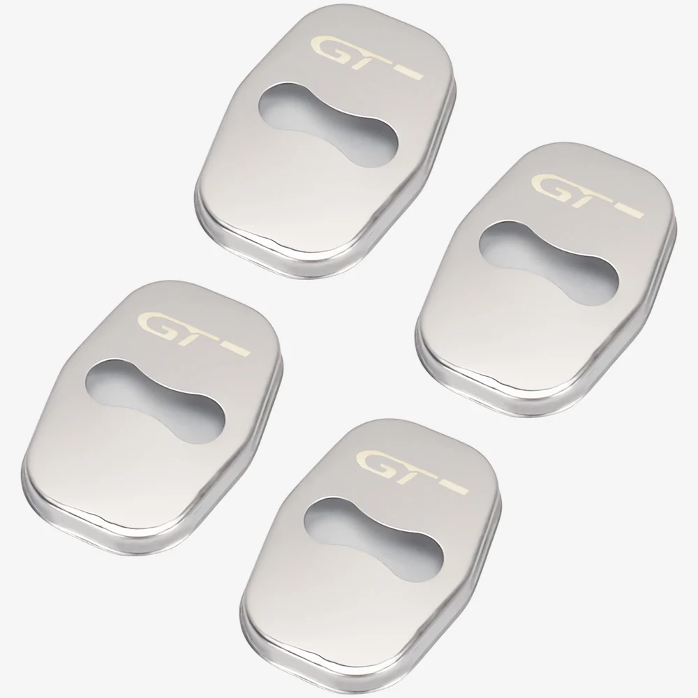 4pcs GT Logo Car Door Lock Cover 3D Badge Protector Cover Sticker For Peugeot 308 407 508 607 608 4008 5008 RCZ Accessories