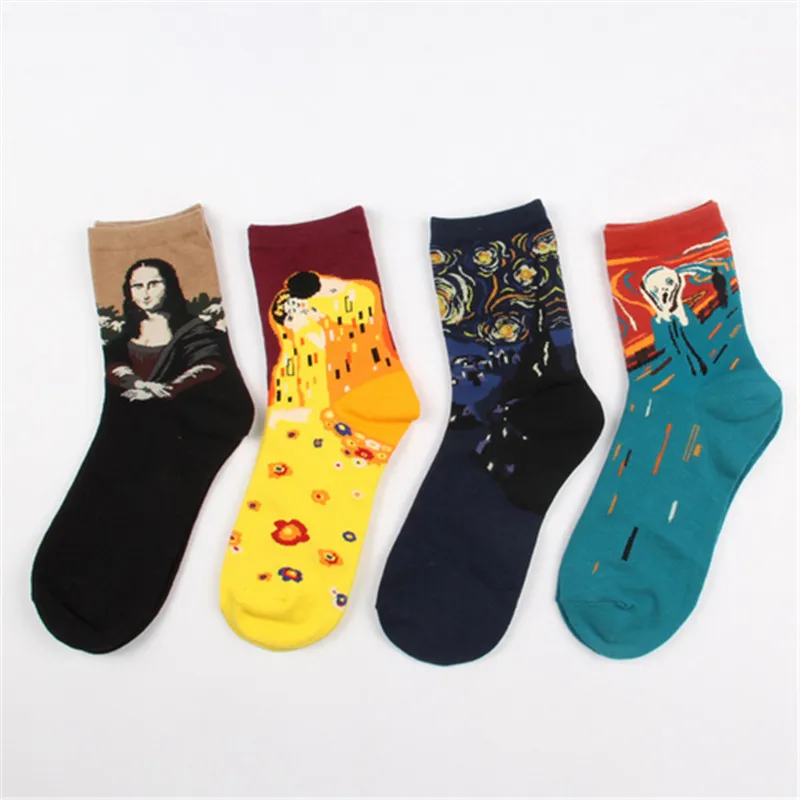 Free-Shipping-Fashion-Art-Cotton-Crew-Socks-Painting-Character-Pattern-for-Women-Men-Harajuku-Design-Sox (2)