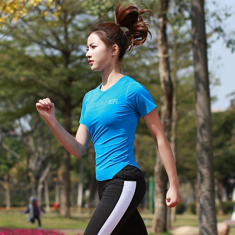 Hiking Walking Tops Women Sport T Shirt Quick Dry Breathable Gym Shirt Girl Running T-shirts Sports Short Sleeve Dropship XXL (13)