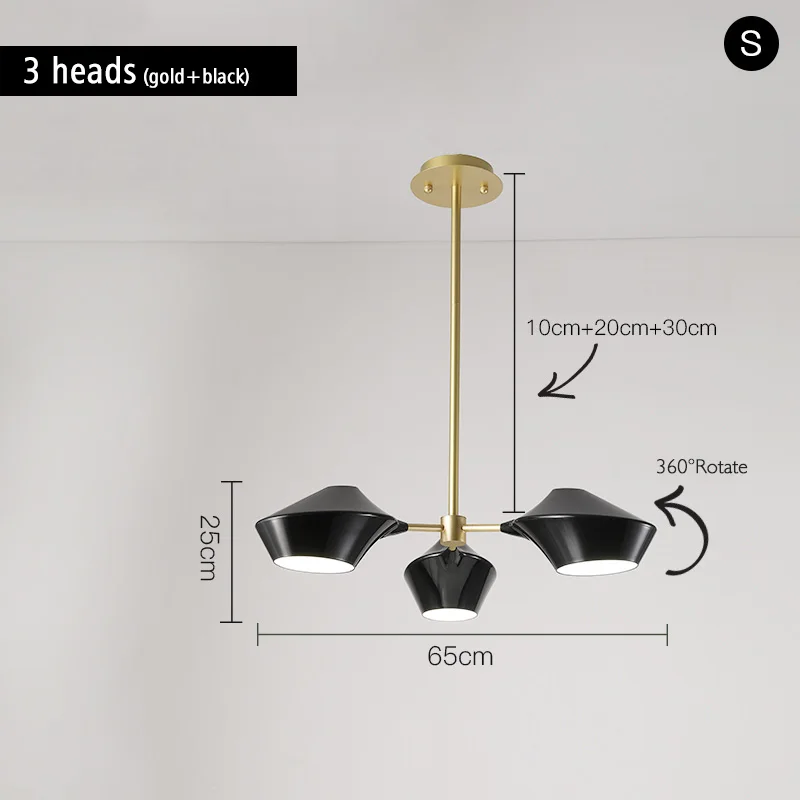 Скандинавский пост-современный минималистичный подвесной светильник для гостиной Кабинета креативная индивидуальность атмосфера светодиодные подвесные светильники - Цвет корпуса: 3 heads 01