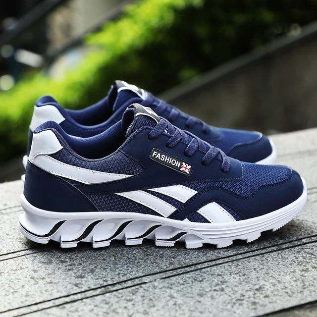 Man Running Shoes Black Dark Blue Mens Gym Trainers Shoes Spring Autumn