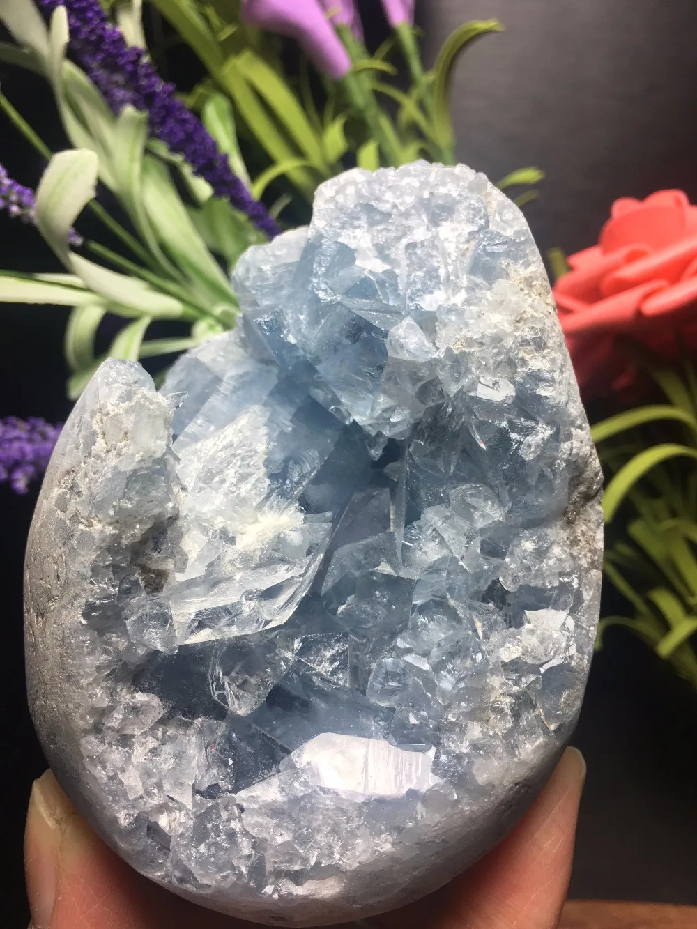 

Natural Crystal Sparkling Blue Celestite "EGG" Mineral