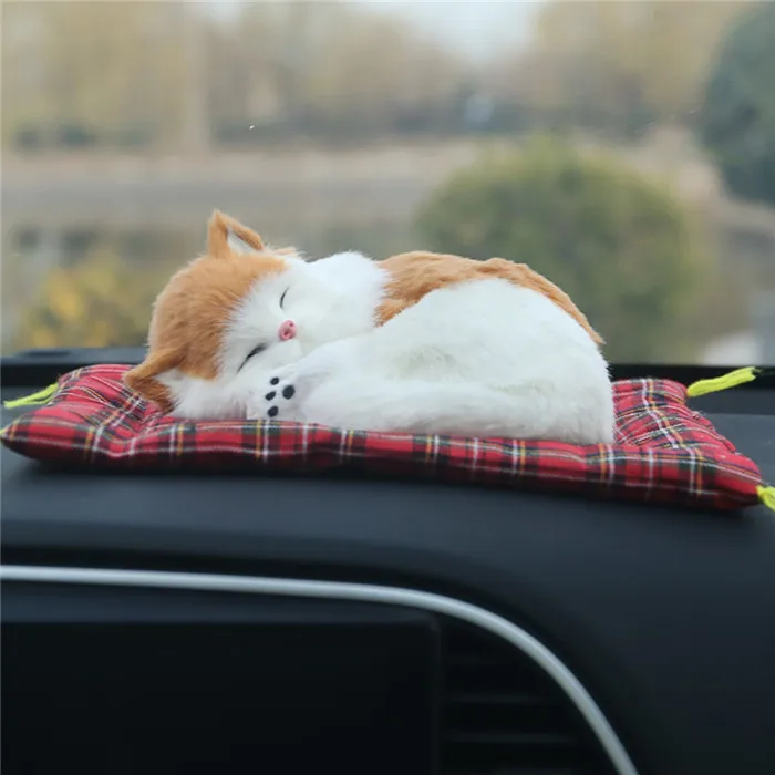 Автомобильный орнамент, милый освежитель воздуха с имитацией кота, очиститель, автомобильная нано-сумка с активированным углем, авто украшение интерьера, для дома - Название цвета: Red Mat-Yellow white