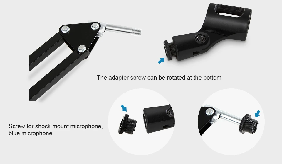 Регулируемая Подвеска для микрофона ножничная подставка из прочной стали с настольным монтажным зажимом подходит для синего йети