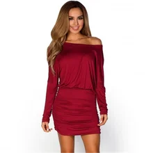 Sexy Hot Bodycon Túnica Vestidos Primavera 2017 de Alta Qualidade Elegante Moda Feminina de Slash Pescoço Dreses
