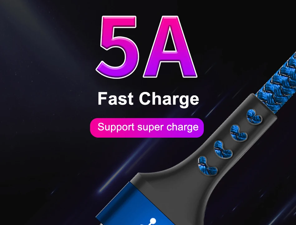 NOHON 5A Type C USB Fast Charging Cable For SamSung Galaxy S8 Plus For Xiaomi Mi5 Charge Data Cable For Huawei P20 Mate 9 10 Pro (1)