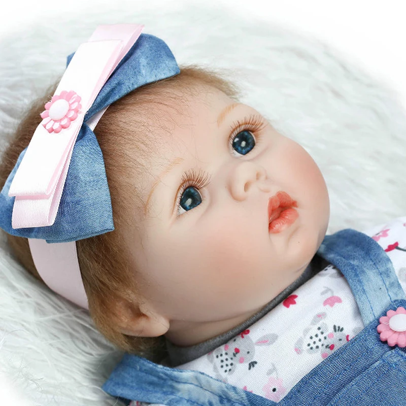 

22inch 55cm Real Gentle Touch Vinyl Silicone Reborn Dolls Lifelike Baby New Fashion Doll For Children Playmate Gifts