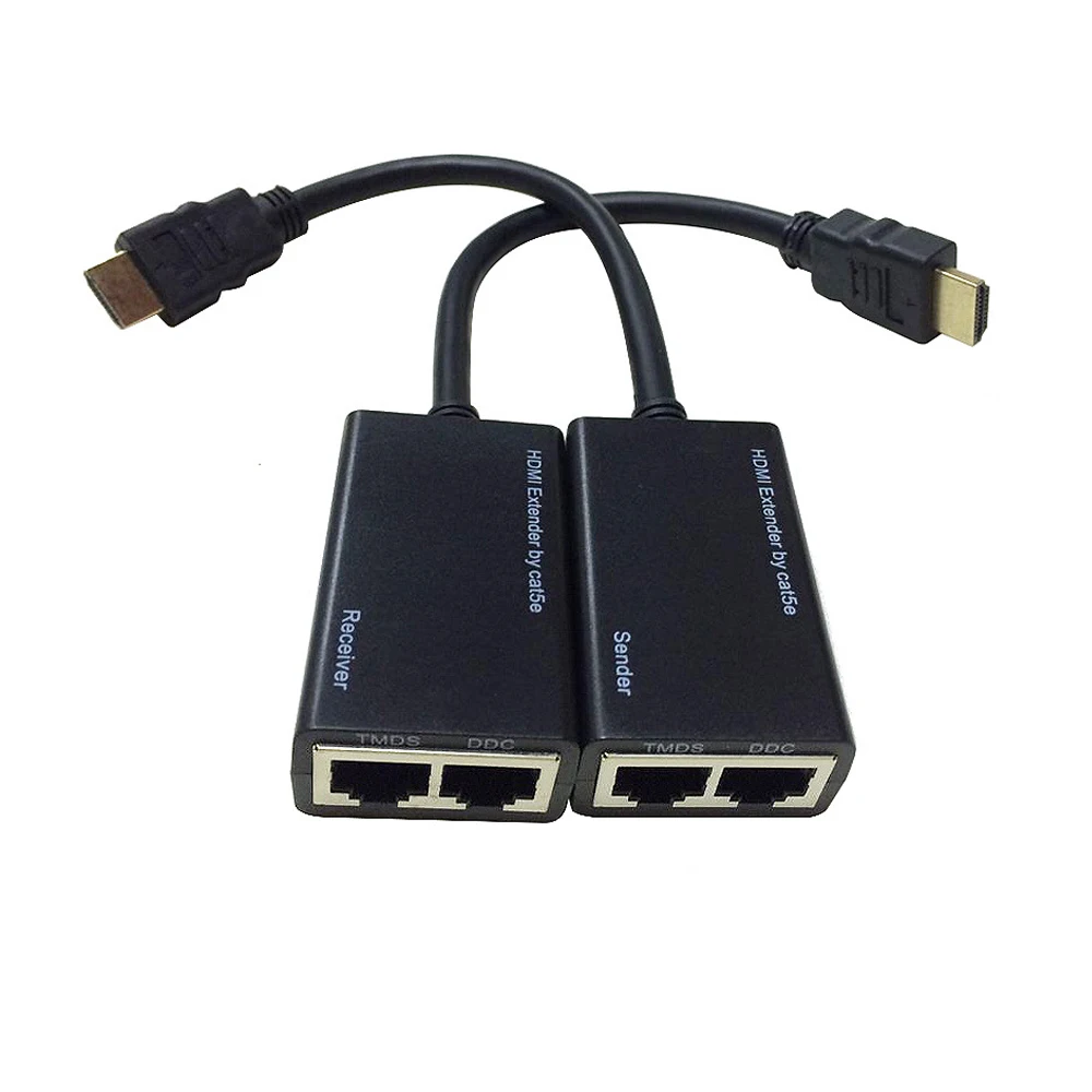 

1080P HDMI Extender TX/RX 30M CAT6 Signal Network Cable with IR Transmitter + Receiver with for CCTV Field HDTV DVD