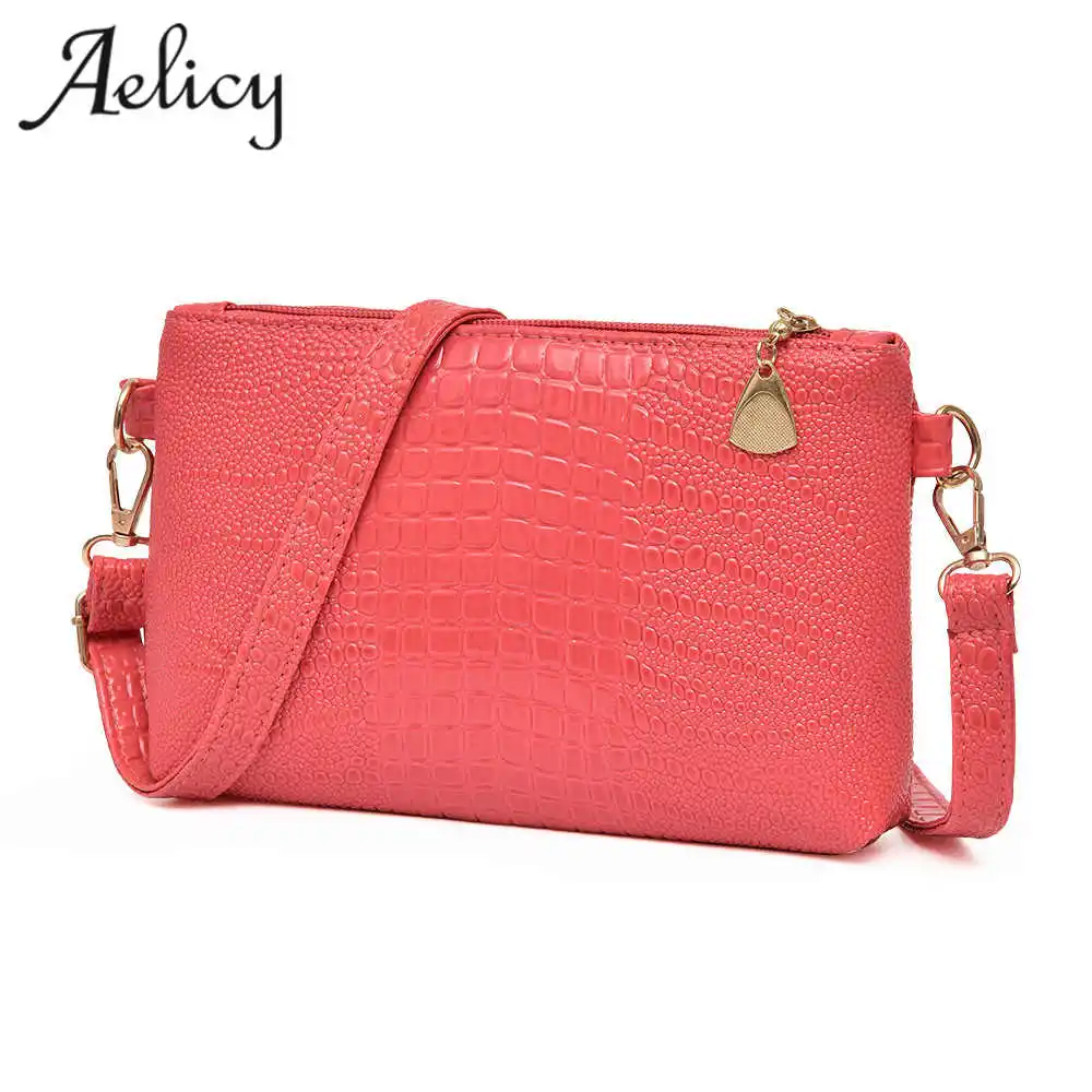 

Aelicy Women Vintage Split PU Leather Bags Crocodile Pattern Envelope Shoulder Bag Ladies Small Messenger Handbag 2017 New Bag