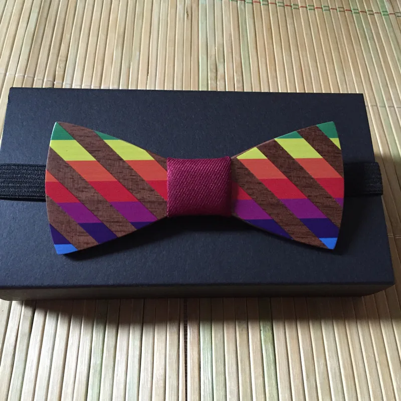 

Men's Suit Bowtie color stripe Good Solid Wooden Bowtie Neckwear Fashion Wood Bow Ties For Groom Wedding Bow Tie Gift For Mens
