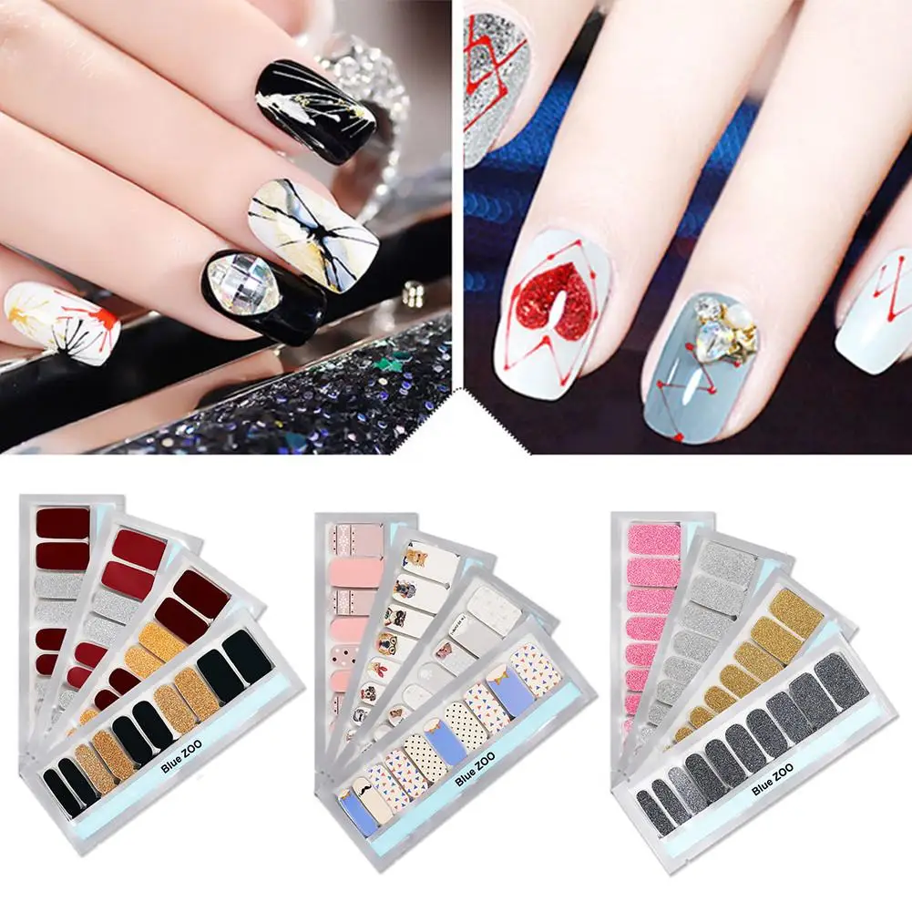 

Manicure Sticker Strips Set Nail Polish Stickers Set 4 Stickers 4 Alcohol Pad 1 Strip