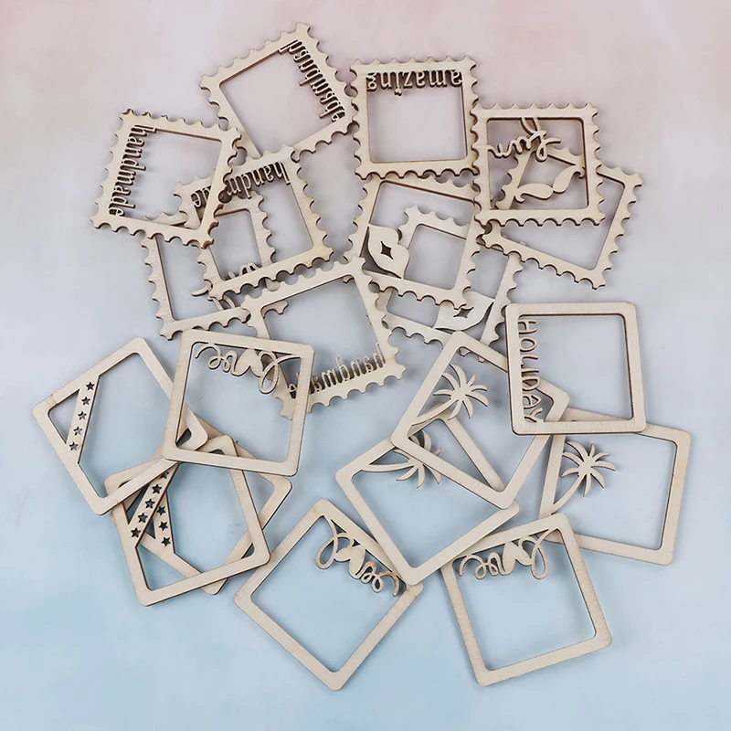 Best DIY Christmas Photo Frame Pendant Wood Photo Frame Modern Simple Style Scrapbooking Embellishments Party Home Decor