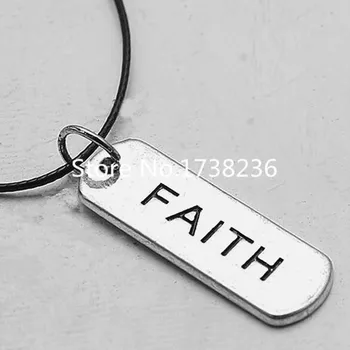 

Finish Antique Silver Alloy Wholesale 50 PCS Lots Rectangular Faith Hand Stamped Pendant Necklace