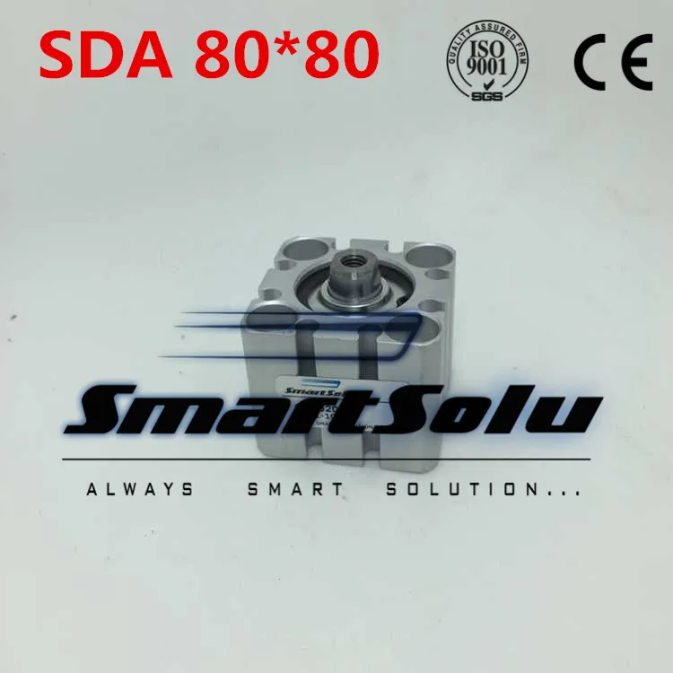 

Free Shipping Pneumatic Air Compact Cylinder 80mm Bore 80mm Stroke SDA 80*80 Airtac Type