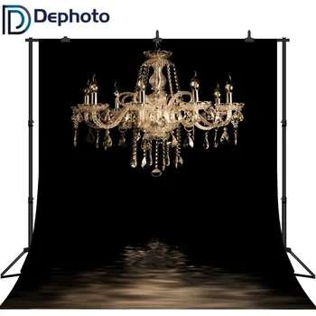 

Dephoto Black Indoor Wedding Photography Backdrops Chandelier Backdrop Baby Shower Portraits Of Characters Photo Background