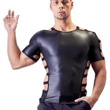 Мужское нижнее белье, сексуальные экзотические танки, искусственная кожа, латекс, пикантная накидка, мужской фетиш, жилет, взрослый готический костюм, одежда для ночного клуба