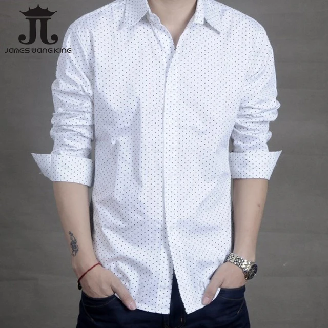 mens slim fit casual white shirt