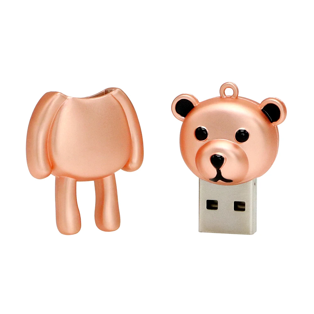 Милый флеш-накопитель, хмурый медведь, USB флеш-накопитель, 64 ГБ, металлический мультфильм, животные, U диск, 4 ГБ, 8 ГБ, 16 ГБ, 32 ГБ, флешка, карта памяти, Cle, Usb