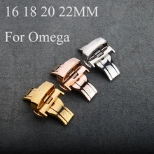 16mm18mm 20mm 22mm Butterfly Double Clasp Steel, 316 Stainless Steel Watch Buckle Folding Clasp For Omeg With Original Logo