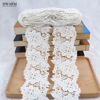 

wedding decoration trim african lace fabric 2019 high quality lace DIY 12yard Watersoluble milk silk embroidery wide lacefabrics
