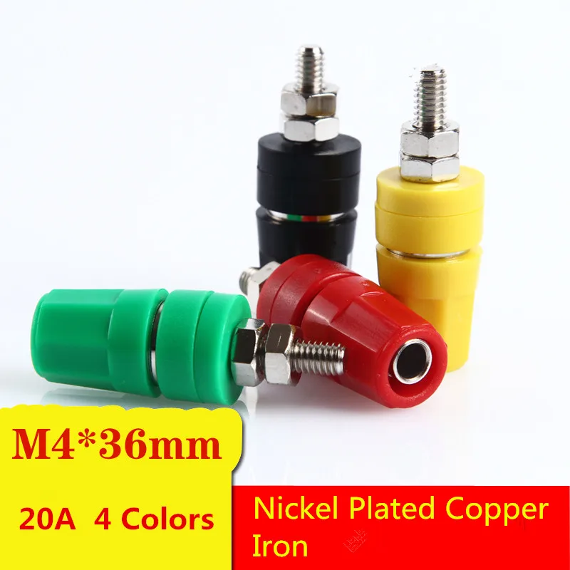 1PCS Banana Jack The M4 * 36 YT216 Copper+Iron terminal 20A Grounding